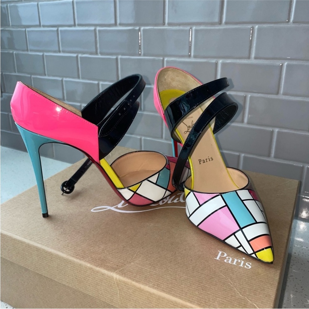 Christian Louboutin Pink and Multicolor Liloo Heels